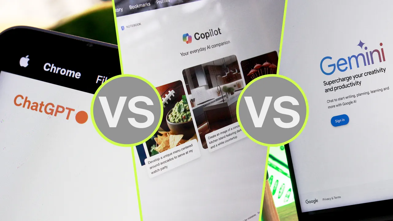 ChatGPT مقابل Microsoft Copilot مقابل Gemini: أيهما أفضل بوت دردشة ذكاء صناعي؟