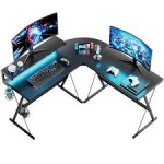 Bestier L-Shaped gaming desk with monitor shelf