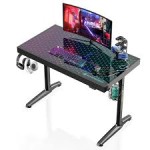 Eureka ergonomic music-sensing glass gaming desk